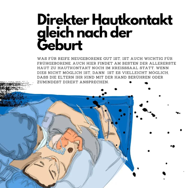 Direkter Hautkontakt gleich nach der Geburt